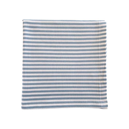 Dusty Blue Stripe / Organic Ribbed Swaddle