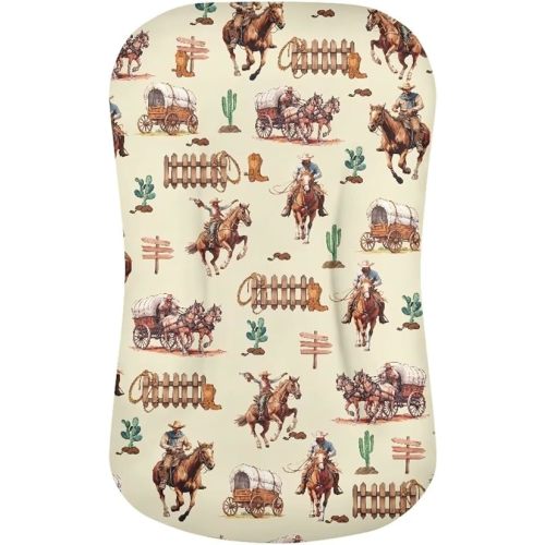 Weastren Horse Baby Lounger Cover Pillow for Newborn White Baby Nest Pillow Snuggle Me Lounger Cover Breathable for Boys Girls