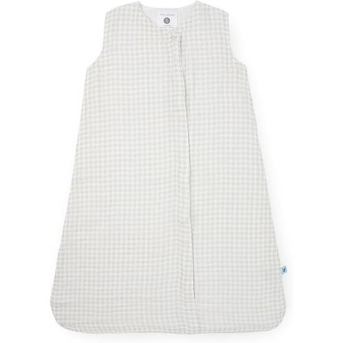 Little Unicorn 12-18 Month Premium Muslin Sleep Sack 1.1 TOG | Soft & Breathable Muslin Cotton for safer sleep | 2 way zipper (Tan Gingham)