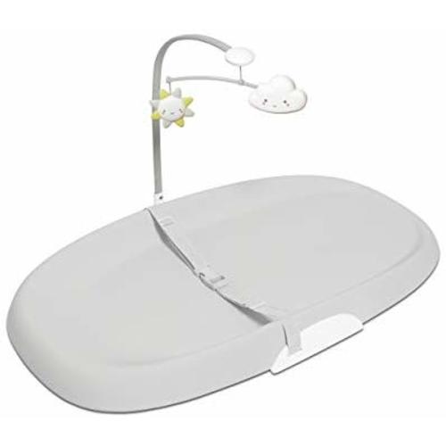 Skip Hop Changing Pad: Easy-Clean Cushioned Foam Diaper Changing Pad with Tuck-Away Toy Bar, Grey