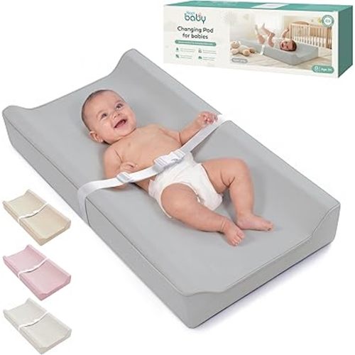 Kopi Baby Changing Pad – The Original, Waterproof Easy-to-Clean Vegan Leather Portable Diaper Changing Pad, Newborn Baby Essential Must-Have - Grey