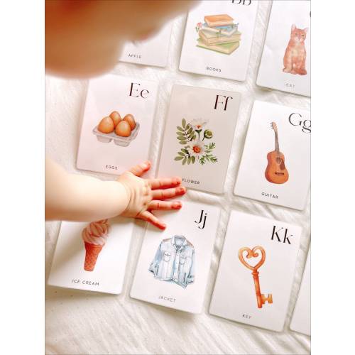 Educational Alphabet Flashcards | ABC Montessori Flashcards, Homeschool Resources, Nature Alphabet, Alphabet Flashcards for Nursery Decor