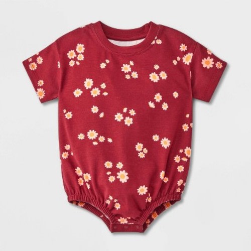 Baby Floral Jumpsuit - Cat & Jack™ Red Newborn