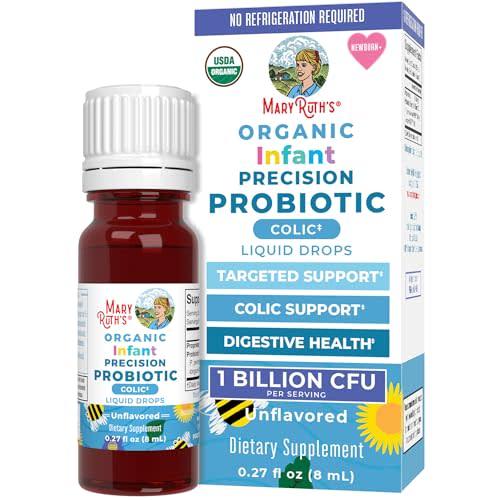 MaryRuth Organics Baby Probiotic Drops | Liquid Precision Probiotics for Digestive Health | Colic Calm | Occasional Colic Baby Relief | USDA Organic | Vegan | Baby Essentials| 30 Servings