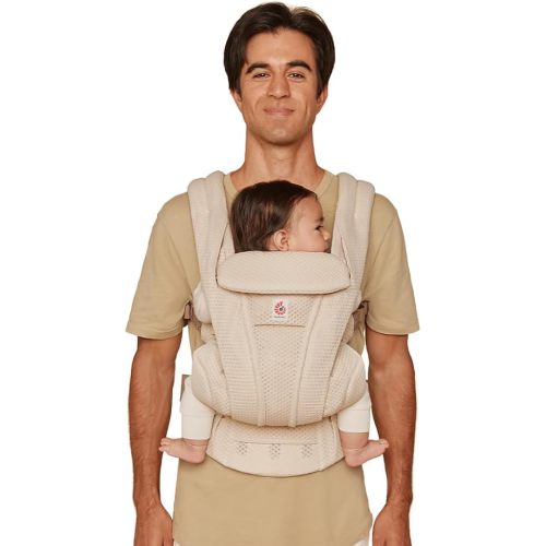 Ergobaby Omni Deluxe Baby Carrier Newborn to Toddler - Breathable Baby Carriers for Summer - All-Position Carrier with Enhanced Lumbar Support & Airflow (7-45 Pounds), Mesh, Natural Beige