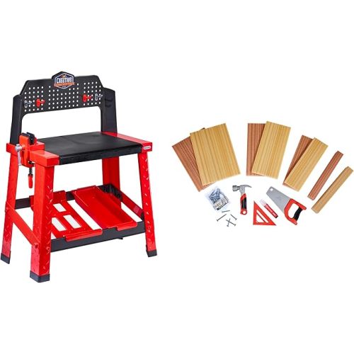 Little Tikes Creative Construction Workbench with 15+ Accessories, Pretend Play Construction Set, for Boys and Girls Ages 3+ Years