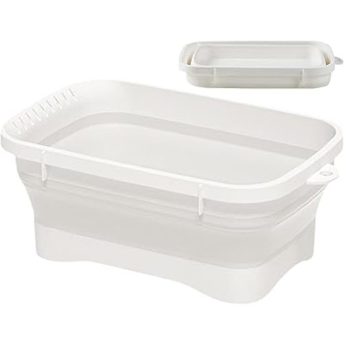 Folding Dish Tub, Portable Dish Washing Basin, Portable Sink Wash Dish Basin, Foldable Dishpan, Kitchen Storage Tray, Foldable Laundry Tub, collapsibles Dishes Tub for Kitchen
