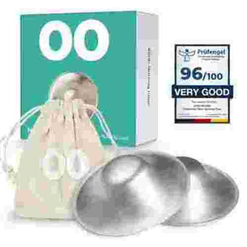 LoveNoobs Women's 925 Grade Silver Tri Laminate Nipple Covers, 2 Pieces