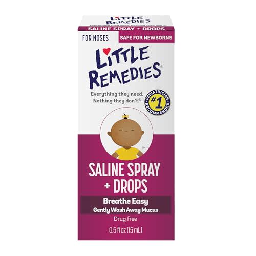 Little Remedies Saline Spray and Drops, Safe for Newborns, 0.5 fl oz