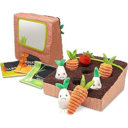 Boppy Learn and Grow Garden Toddler & Baby Toy - Plush Montessori-Inspired Garden Pretend Play Toys with Crinkly Seed Packs & Mirror, 0-18 Months