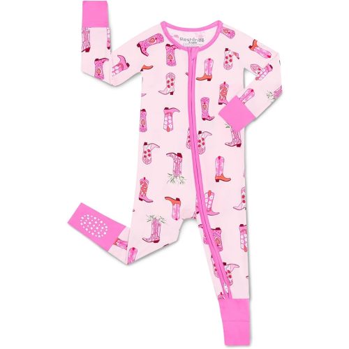 Viscose Derived from Bamboo Baby Footie Pajamas Convertible Newborn Sleeper for Baby Girl Zipper Onesie 0-24M