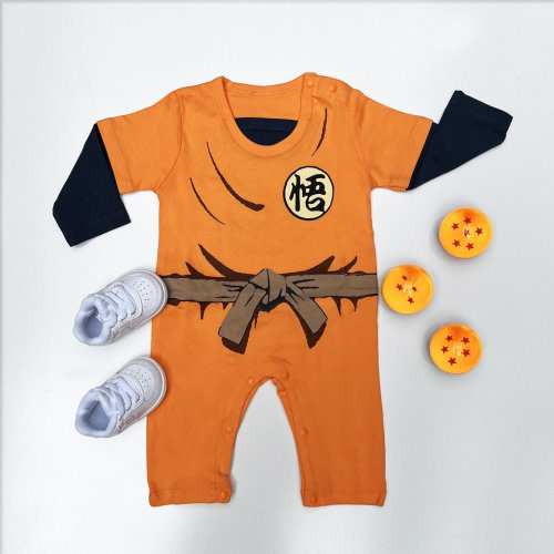 Baby Goku Jumpsuit | Dragon Ball Z Baby Romper Bodysuit | Gamer Baby Cosplay Outfit | Anime Newborn Clothes | DBZ Baby Costume