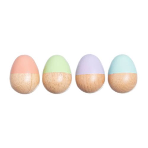 Pearhead Montessori Wooden Egg Shakers Baby Learning Toy Set, 0m+ - 4pc