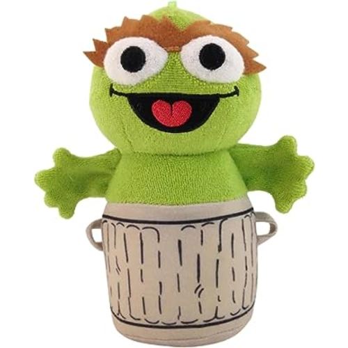 SoapSox Kids Exfoliating Bath Scrub (Oscar The Grouch Sesame Street) - Soft Animal Toy Wash Cloth Sponge with Soap Pocket Insert - Fun Loofah Characters for Babies, Kids and Children