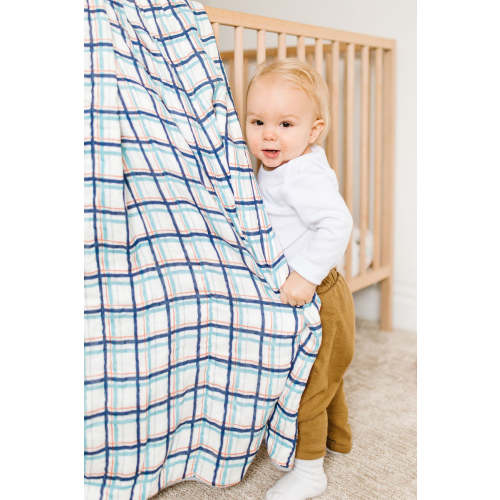 Muslin Swaddle - Blue Plaid