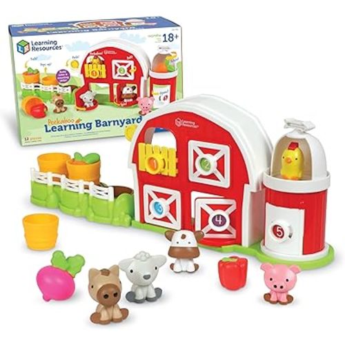 Learning Resources Peekaboo Learning Barnyard Playset - Toddler Learning Toys, Preschool Learning Activities for Boys and Girls, Farm Animal Toys for Ages 18+ Months,Kids