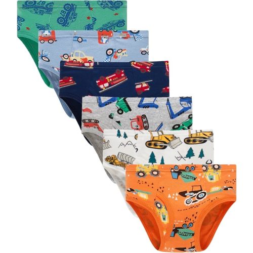 Boboking 100% Cotton Little Boys Briefs Soft Dinosaur Truck Toddler Underwear