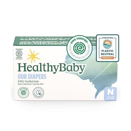 Our Diapers | EWG Verified Safe & Plant-Based Diapers | Leak Protection | Soft Organic Cotton Shell | Chlorine-Free Diaper for Sensitive Skin | Size N (Under 10 lbs) 66 Count