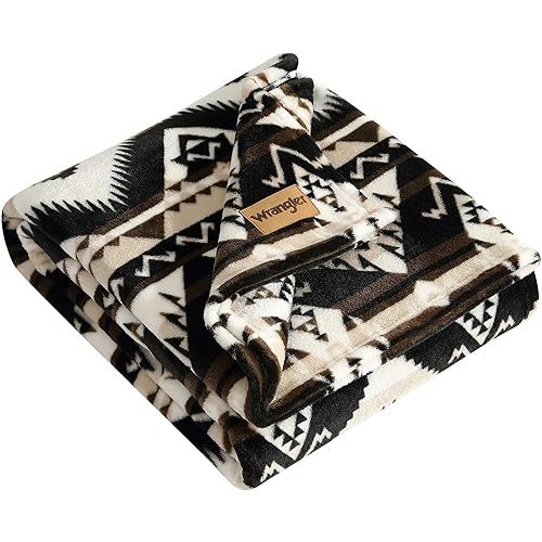 Wrangler - Throw Blanket, Soft Plush Fleece Bedding, Western Decor for Bed or Couch, Yellowstone Inspired, Oeko-Tex Certified (Jesse Brown, 50" x 60")
