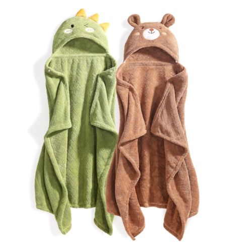Toddler Bath Towel Baby Bath Towels Hooded Kids Towel for Boy Girl 0-5 Year, 2-Pack Thick Absorbent Toddler Towels Baby Towels with Hood, Large 50''x32''