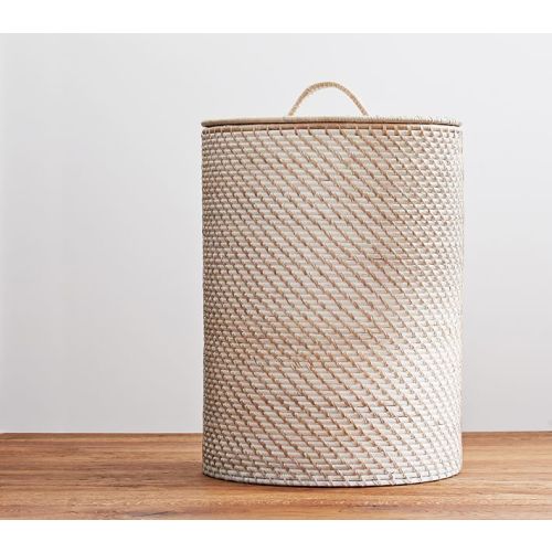 Quinn White Washed Hamper