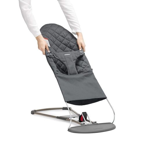 BabyBjörn BabyBjorn Fabric Seat for Bouncer, Anthracite, Cotton, Anthracite, 1 Count (Pack of 1)
