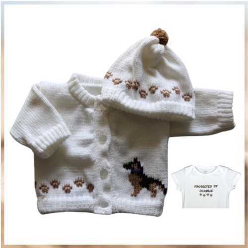 German Shepherd Baby Sweater, Knitted Baby Sweater, Personalized Baby Sweaters, Dog Baby Sweater, Baby Sweater, Dog Baby Bodysuit