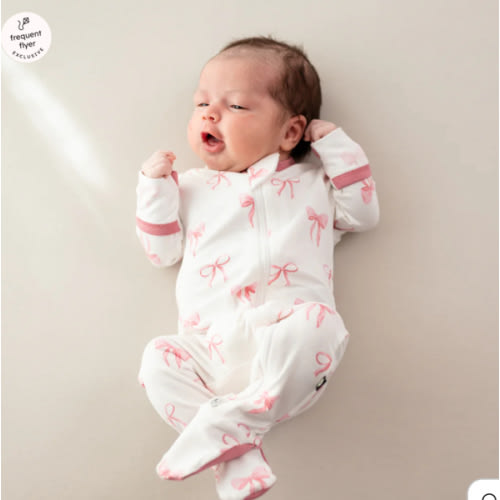 Zippered Footie in Bow