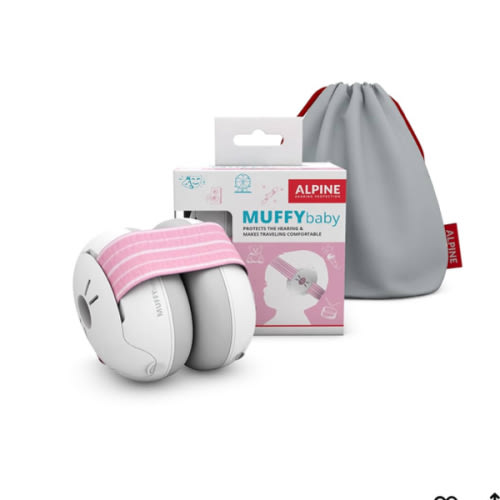 Alpine Muffy Baby Ear Protection for Babies and Toddlers up to 36 Months - CE & ANSI Certified - Noise Reduction Earmuffs - Comfortable Baby Headphones Against Hearing Damage & Improves Sleep - Pink