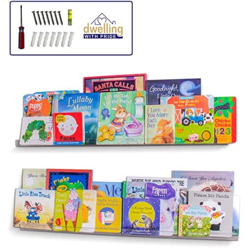 Acrylic Bookshelf (2 Pack) - 36 Inch Shelves