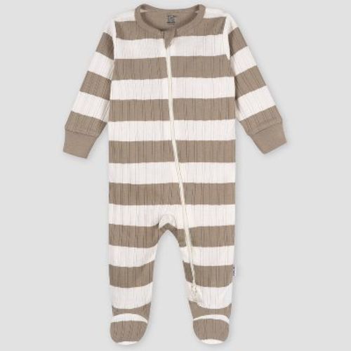 Gerber Baby Striped Sleep N' Play - Tan 3-6M