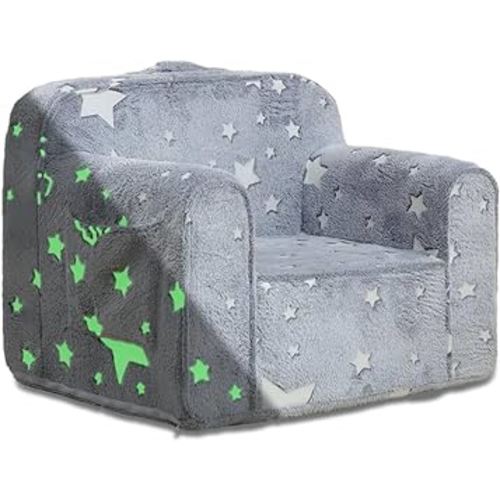 Comfy Toddler Chair Kids Chair,Toddler Foam Chair,Kids Armchair Toddler Couch Baby Kids Sofa Reading Chair with Glow in The Dark(Glow Star)
