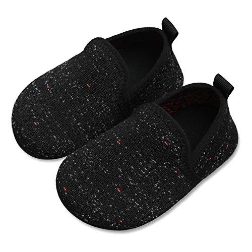 Scurtain Kids Toddler Slippers Socks Artificial Woolen Slippers for Boys Girls Baby with Non-Slip Rubber Sole