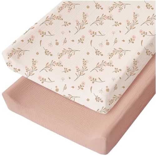 Konssy 2 Pack Muslin Changing Pad Covers