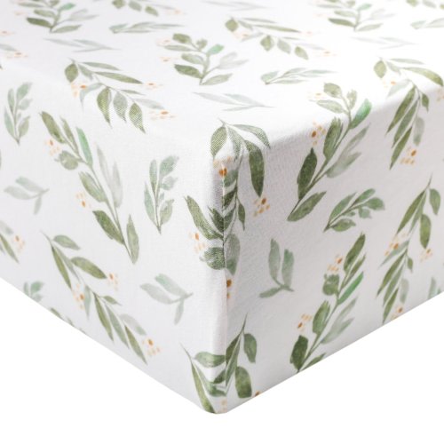 Premium Knit Fitted Crib Sheet - Fern