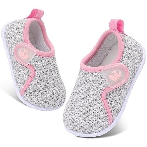 FEETCITY Baby Boys Girls First Walking Shoes Infant Sneakers Crib Shoes Breathable Lightweight Slip On Shoes
