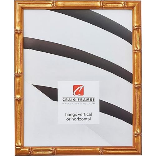 Craig Frames Vintage Gold Bamboo Composite Picture Frame, 5 by 7-Inch