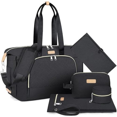 ITIEZY Diaper Bag Tote for Baby - Large Mommy Bag with Portable Changing Pad Pacifier Case, Hospital Bags Travel Baby Bag