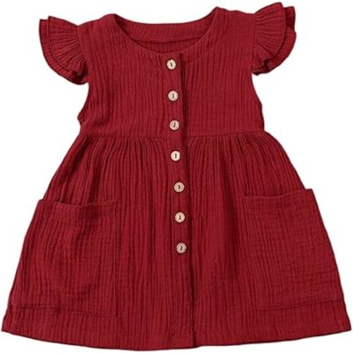 Amazon.com: Kids Baby Girls Organic Cotton Ruffled Sleeve Tunic Dress Swing Casual Sundress Party Princess Dresses (Burgundy, 1-2 Years): Clothing, Shoes & Jewelry