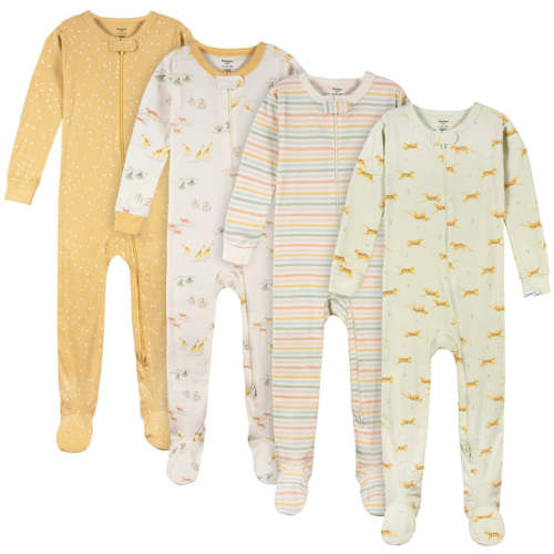 4-Pack Baby & Toddler Neutral Safari Snug Fit Footed Pajamas – Gerber Childrenswear