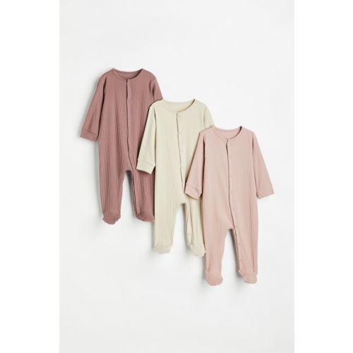 3-pack Ribbed Cotton Pajamas