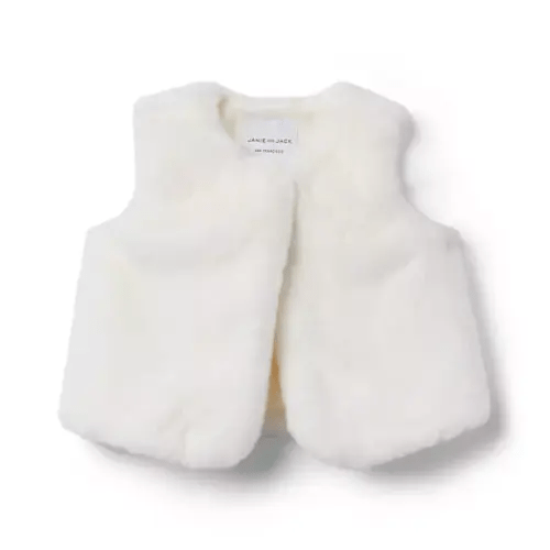 Baby Jet Ivory Baby Faux Fur Vest by Janie and Jack