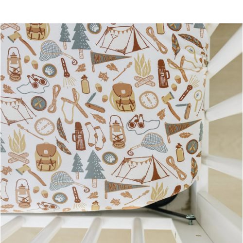 Camping Trip Bamboo Stretch Crib Sheet