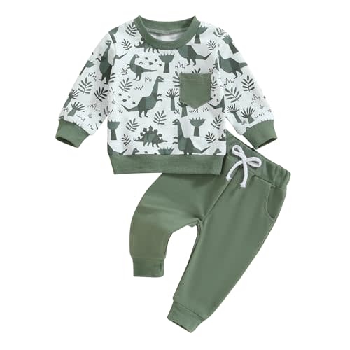 Baby Boy Fall Clothes Set Long Sleeve Crewneck Sweatshirts Pants Cute Infant Newborn Outfits 6 12 18 24 Months 2T