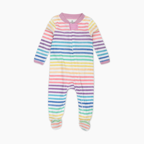 Honest Baby Clothing Organic Cotton Sleep & Play - Rainbow Stripe Pink, 0-3 M