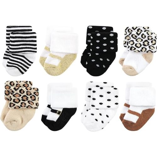 Hudson Baby Baby Girls' Cotton Rich Newborn and Terry Socks