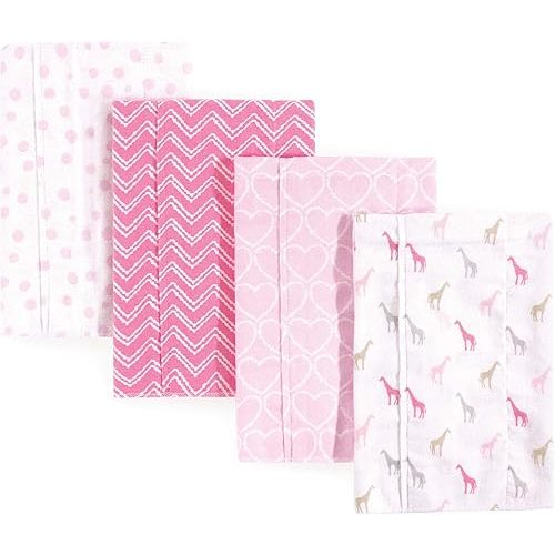 Luvable Friends Unisex Baby Cotton Flannel Burp Cloths, Giraffe, One Size