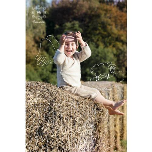 0-3 mon natural | Organic Merino Wool Baby Kimono Sweater: Unisex Wrap Cardigan