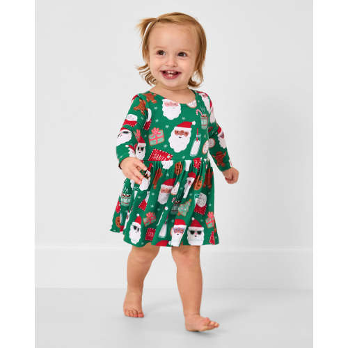 Cookies for Santa Bow Back Skater Dress with Bodysuit | Little Sleepies