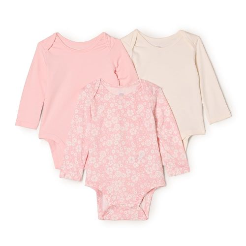 Amazon Essentials x Sofia Grainge Unisex Babies' Long Sleeve Crew Neck Bodysuit, Pack of 3